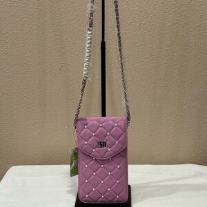 Badgley Mischka Pink Quilted Crossbody Bag